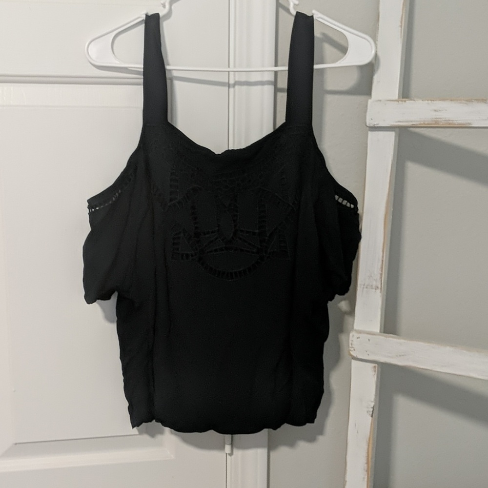 Banana Republic Navy Cold Shoulder Top